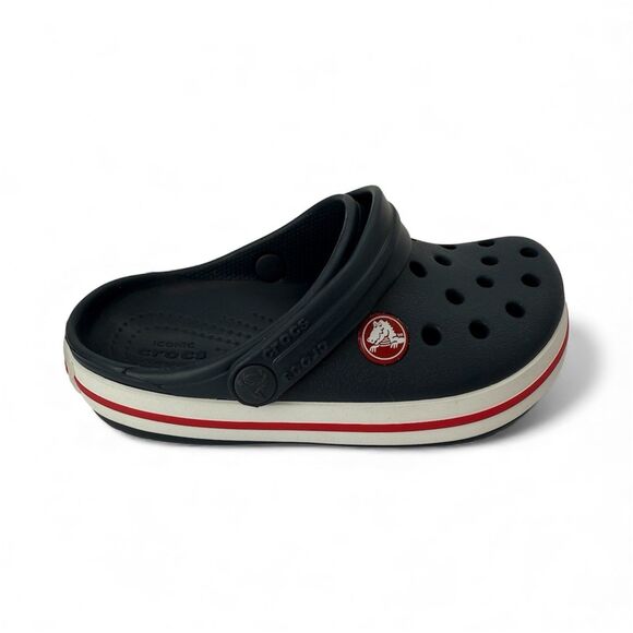 CROCS Other - NWT Crocs Crocband Clogs Navy with Red White Stripe Unisex Toddler Size 9